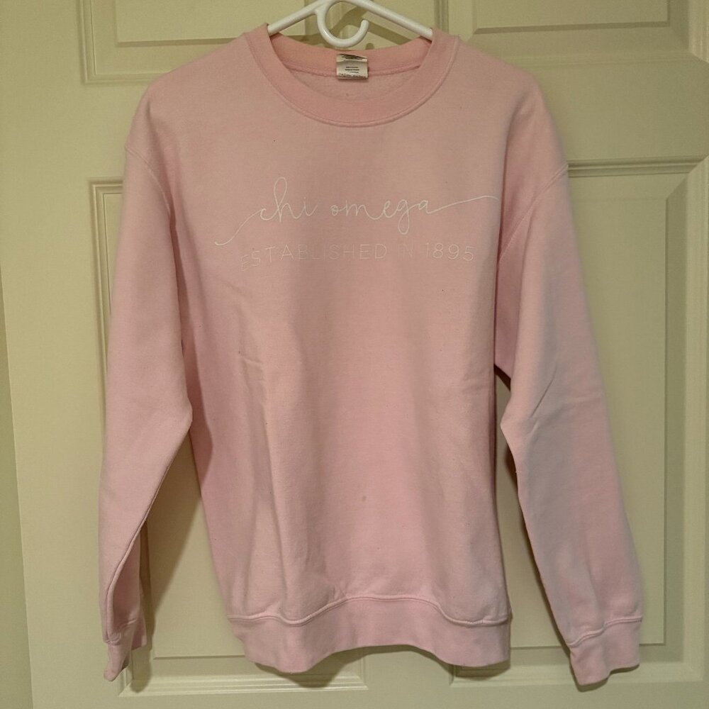 Baby Pink Chi Omega Crewneck